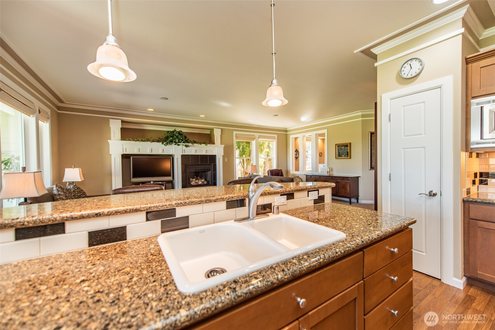 71 Mt Baker Drive Sequim, WA 98382 - Photo 7 of 25 a spacious bathroom with a granite countertop sink and a mirror