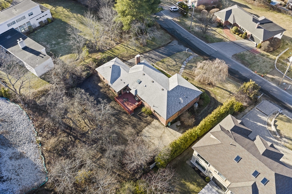 447 Dudley Road Newton, MA 02459 - Photo 42 of 42 an aerial view of house with yard