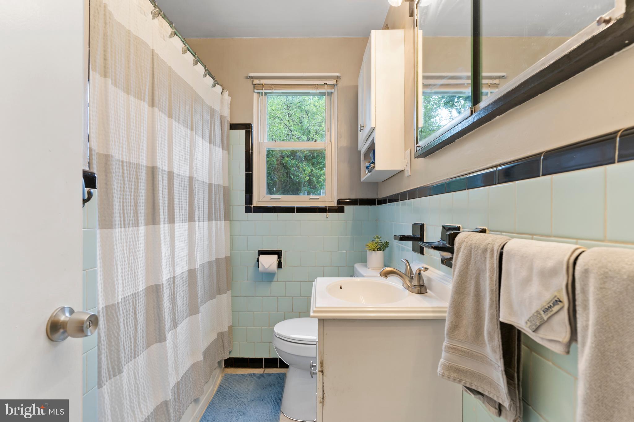 410 Belvedere Road Harrisburg, PA 17109 - Photo 16 of 29 a bathroom with a sink a toilet and shower curtain
