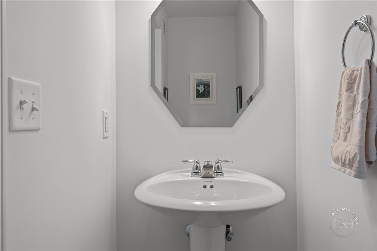 1313 Endicott Road South Elgin, IL 60177 - Photo 11 of 20 a bathroom with a sink a mirror and vanity