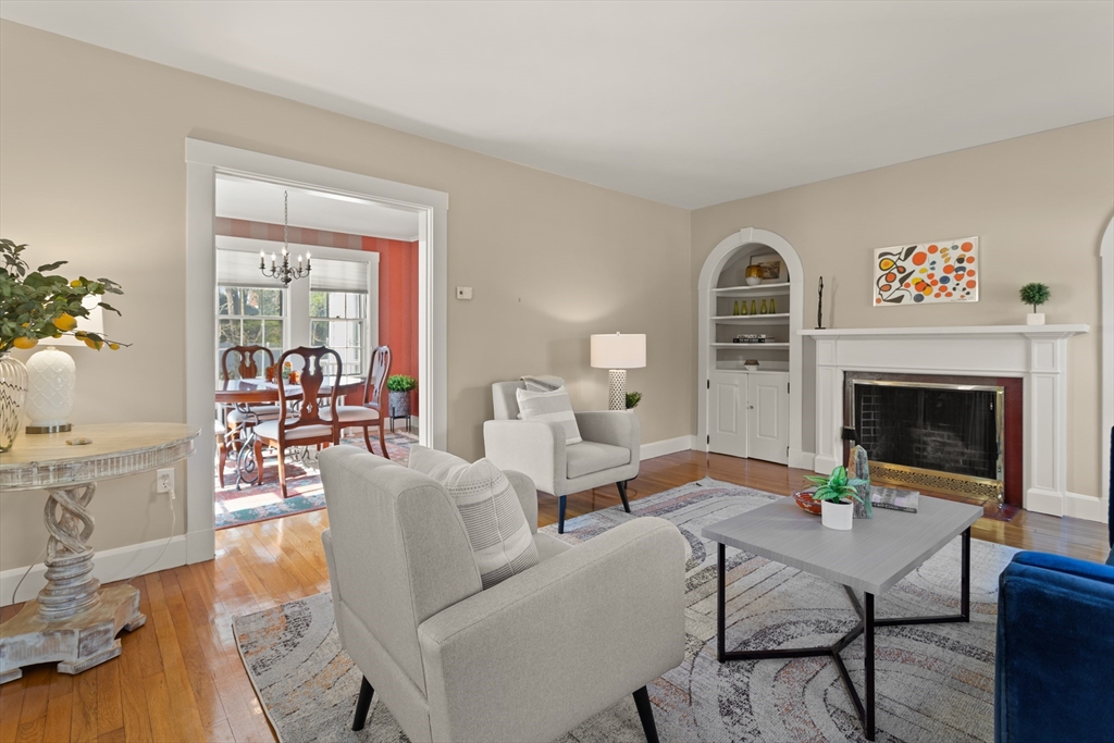 29 Kenwin Road Winchester, MA 01890 - Photo 11 of 35 a living room with furniture and a fireplace
