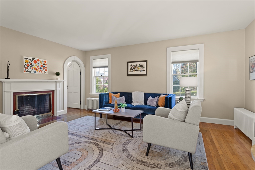 29 Kenwin Road Winchester, MA 01890 - Photo 10 of 35 a living room with furniture and a fireplace