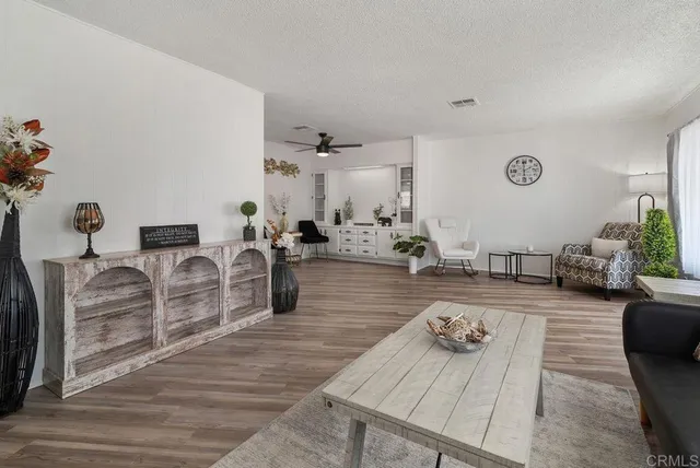 a living room with furniture