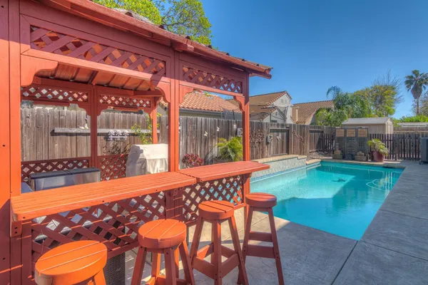 an aerial view of a house