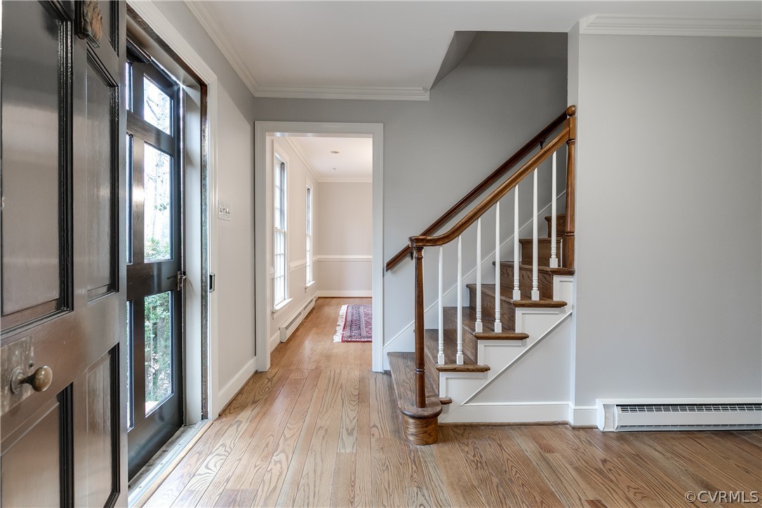 13521 Kingsmill Road Midlothian, VA 23113 - Photo 9 of 50 a view of entryway with wooden floor and stairs