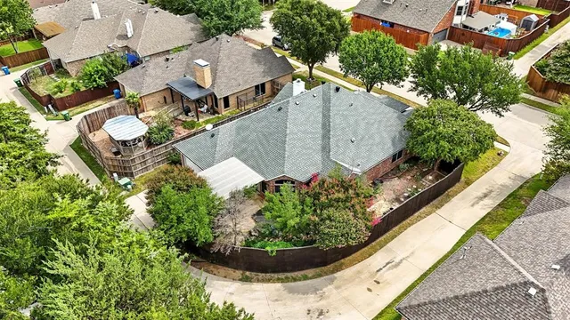 an aerial view of a house