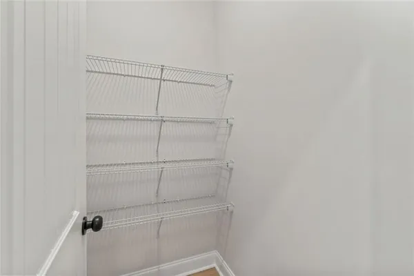 a view of a room with rack on the wall