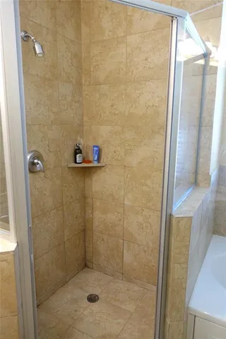 a bathroom with a shower
