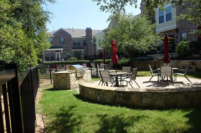 a view of a chairs in a patio