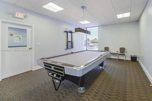 a view of a balcony with door