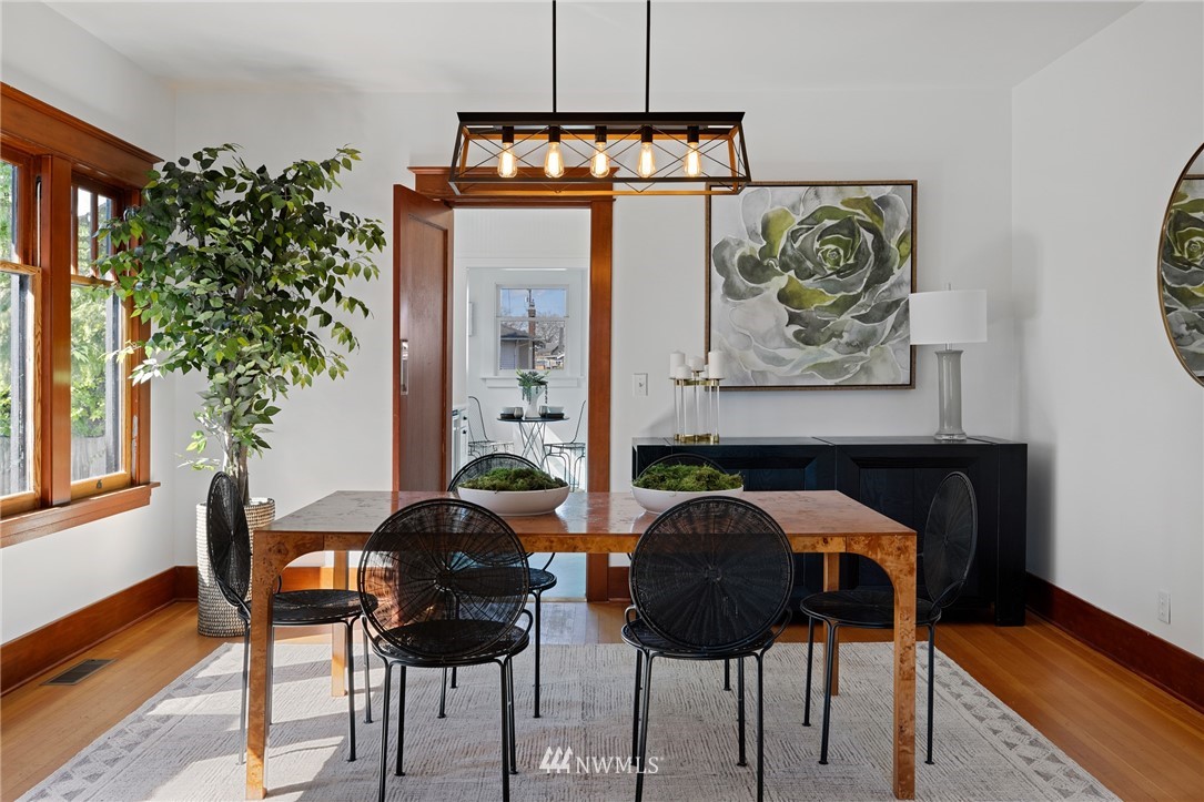 1614 Oakes Avenue Everett, WA 98201 - Photo 5 of 26 a view of a dining room with furniture and chandelier