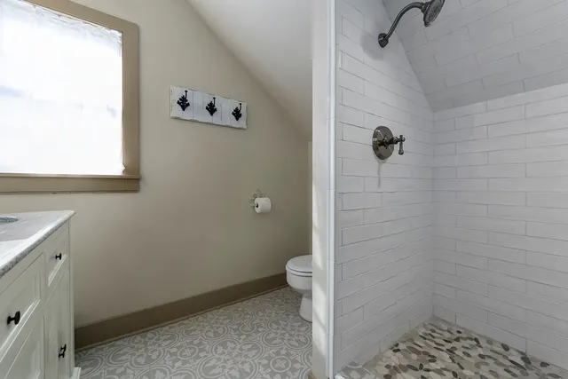 a bathroom with a shower