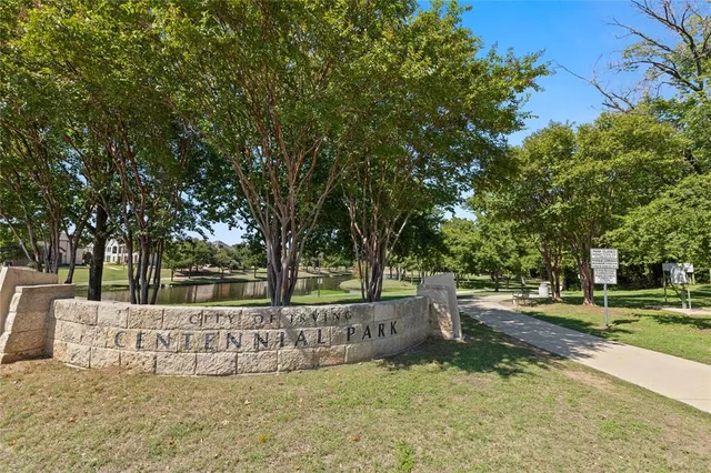 a view of park with trees
