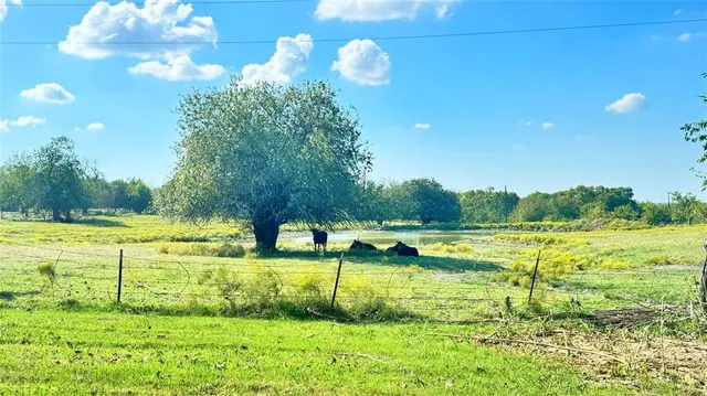 a view of an ocean with a swimming pool and a yard