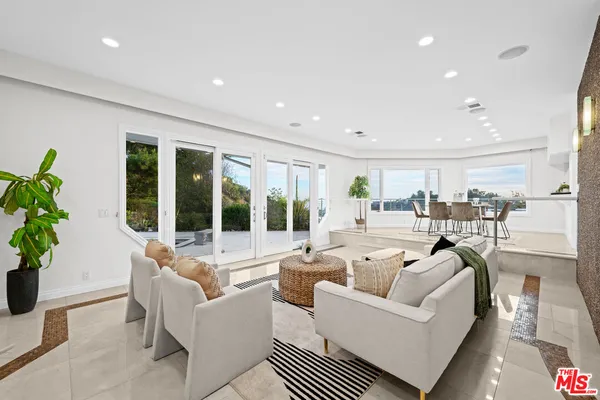a view of a dining room and livingroom view