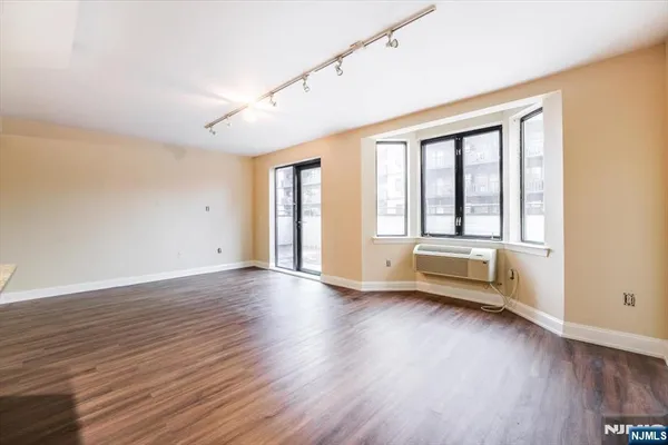 an empty room with a window