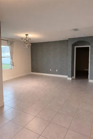 a view of a lake with a big yard