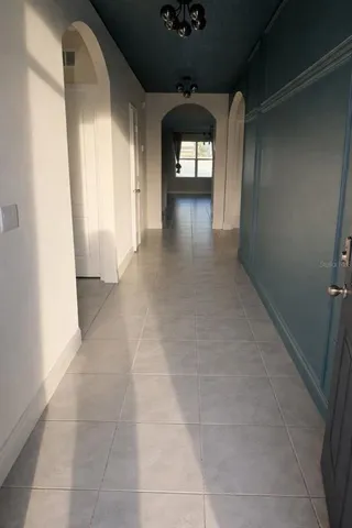 a view of gallery with windows