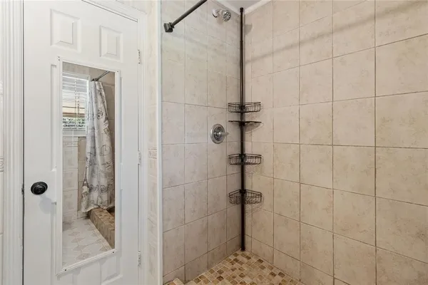 a bathroom with a shower