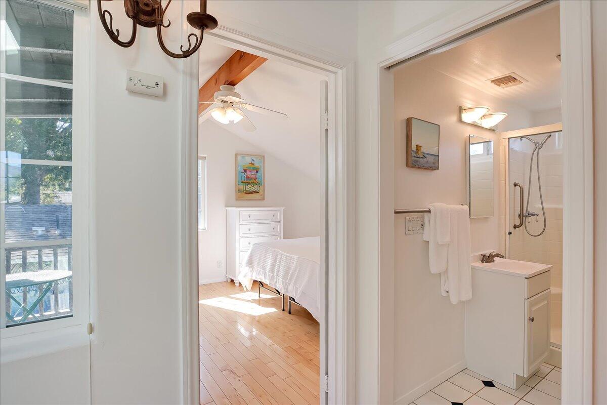 0 Mountain Avenue Santa Barbara, CA 93101 - Photo 18 of 24 a bathroom with a shower and a sink