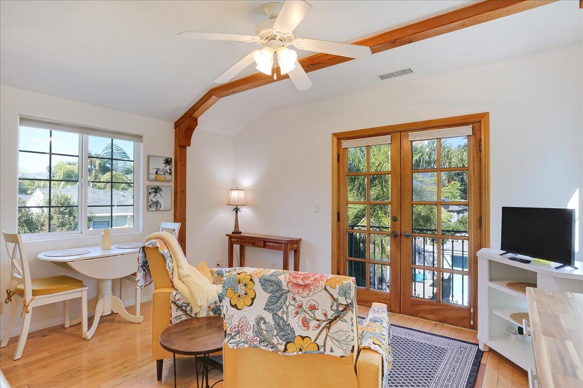 0 Mountain Avenue Santa Barbara, CA 93101 - Photo 5 of 24 a view of a dining room with furniture window and wooden floor