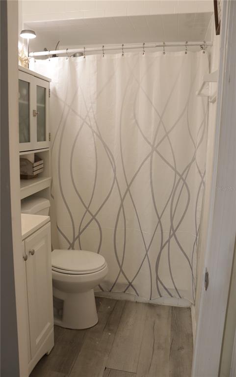 3856 South Sandpiper Terrace Homosassa, FL 34448 - Photo 14 of 27 a bathroom with a toilet and a shower curtain