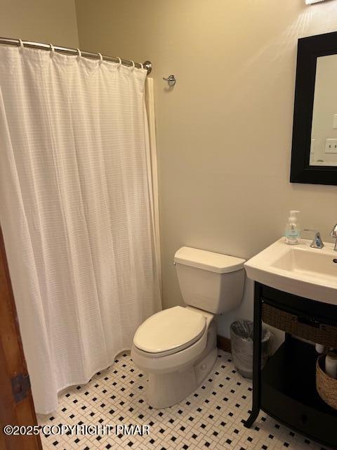 324 Hollow Road, Unit 325 East Stroudsburg, PA 18302 - Photo 17 of 17 a bathroom with a sink a toilet a mirror and shower curtain