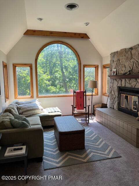 324 Hollow Road, Unit 325 East Stroudsburg, PA 18302 - Photo 2 of 17 a living room with furniture and a fireplace