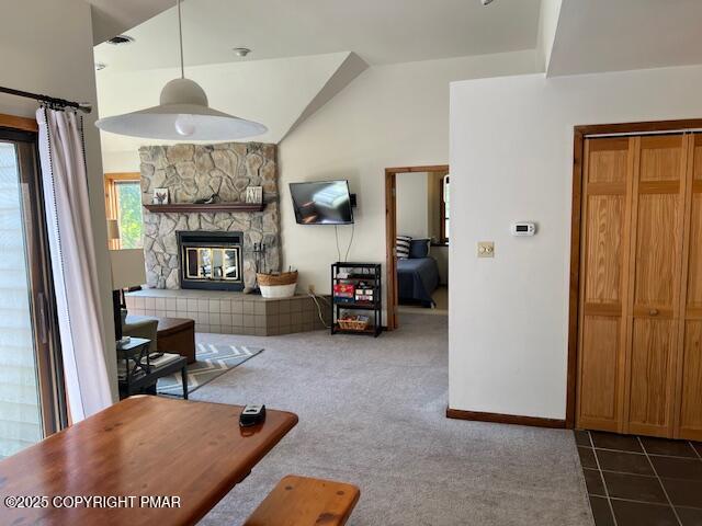 324 Hollow Road, Unit 325 East Stroudsburg, PA 18302 - Photo 4 of 17 a living room with furniture and a fireplace