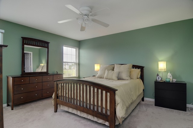 565 Springbrook Trail North Oswego, IL 60543 - Photo 15 of 21 a bedroom with a bed and a lamp on dresser