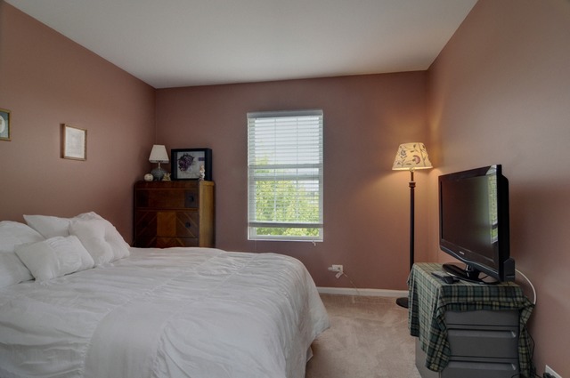 565 Springbrook Trail North Oswego, IL 60543 - Photo 17 of 21 a bedroom with a bed and a flat screen tv