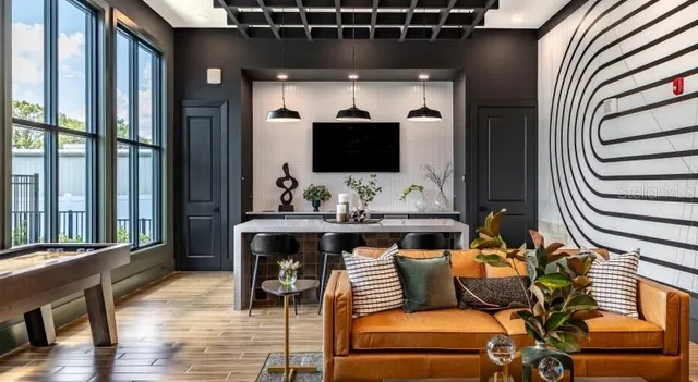 a living room with furniture