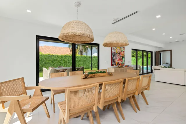 a view of a dining room and livingroom view