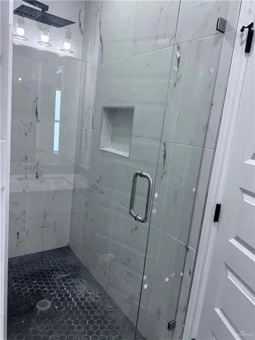 a bathroom with a shower