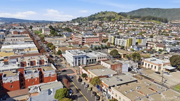 a view of a city that has tall buildings