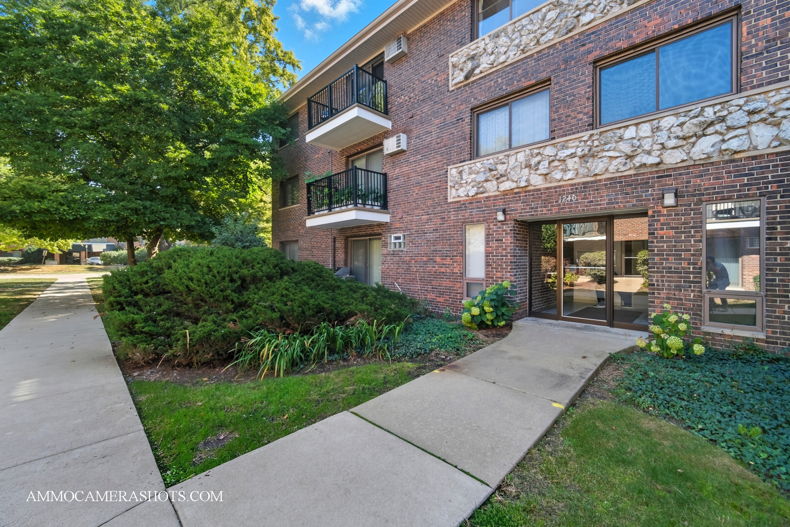 1240 South Lorraine Road, Unit 2D Wheaton, IL 60189 - Photo 17 of 19 a front view of a house with a garden and plants