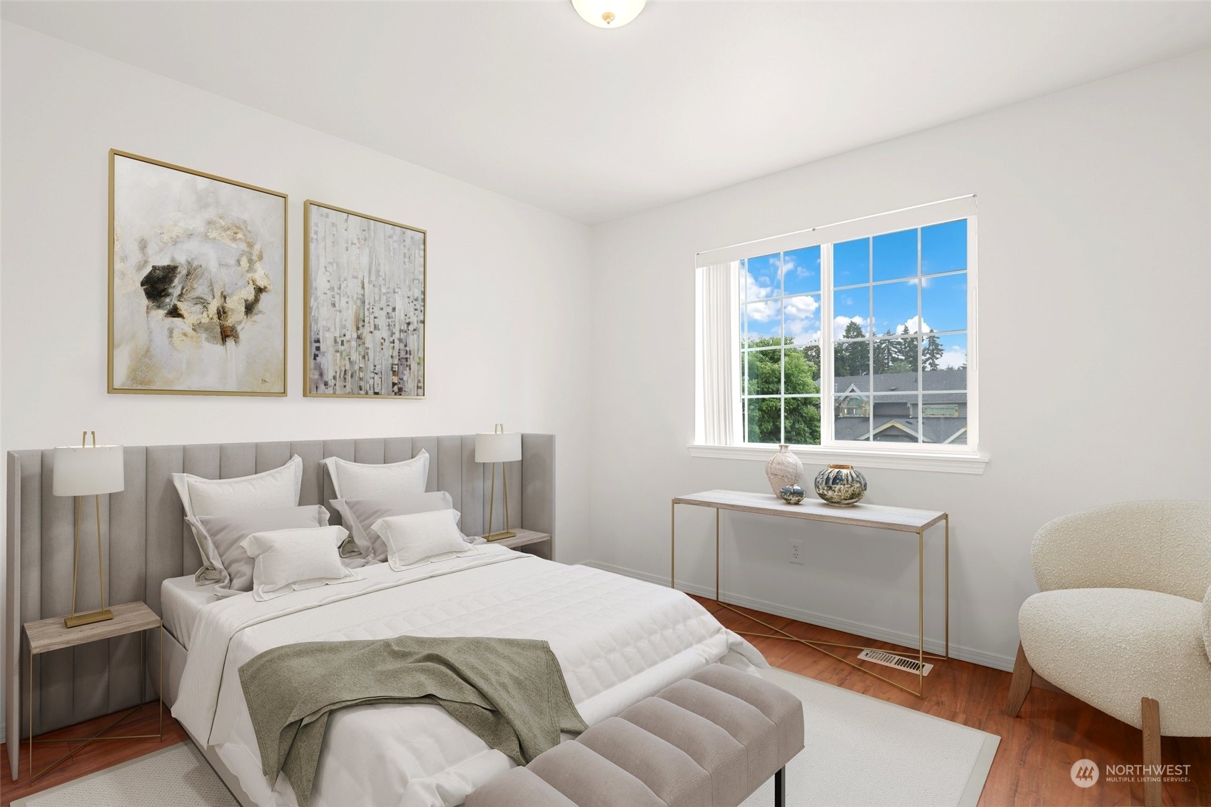 5600 55th Loop Southeast Olympia, WA 98513 - Photo 19 of 33 a bedroom with a bed and a large window