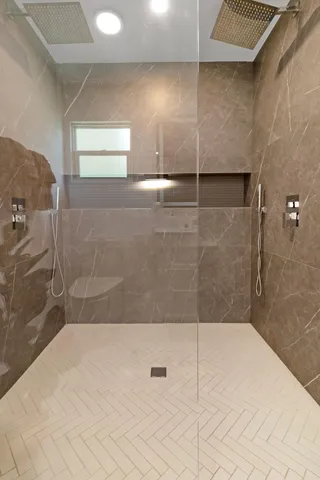 a bathroom with a shower