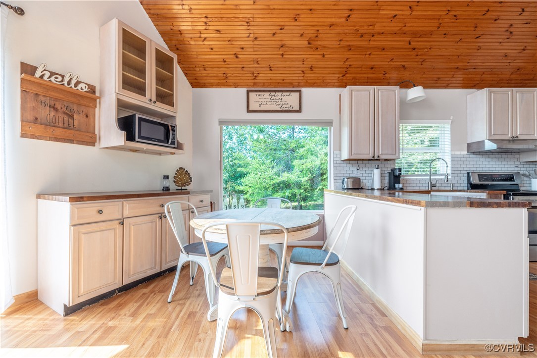 9212 Ridge Road Arvonia, VA 23004 - Photo 8 of 24 Kitchen with light wood-type flooring, stainless s