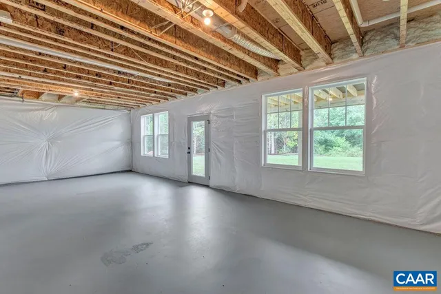 a view of a room with stairs