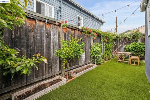a view of yard from a corridor
