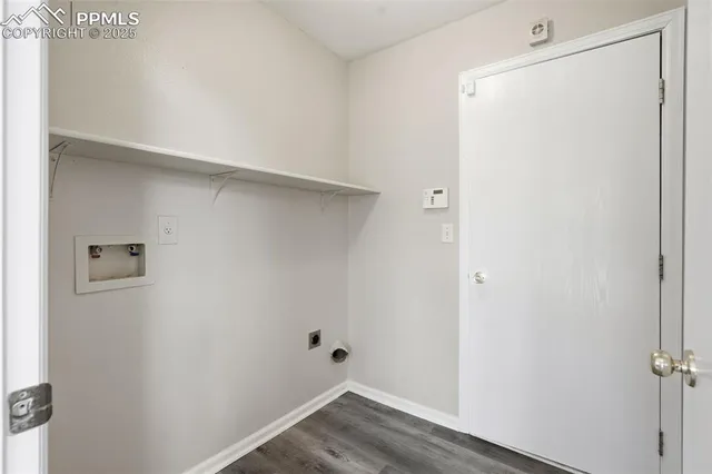 a view of small space with wooden floor