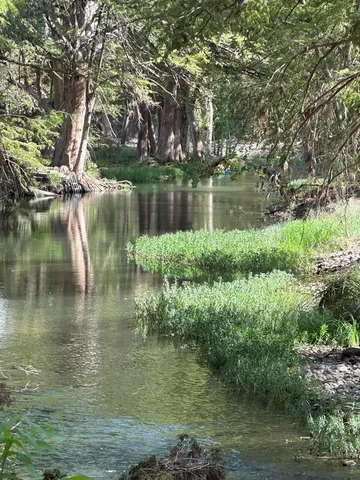 a view of a lake with a building in the background