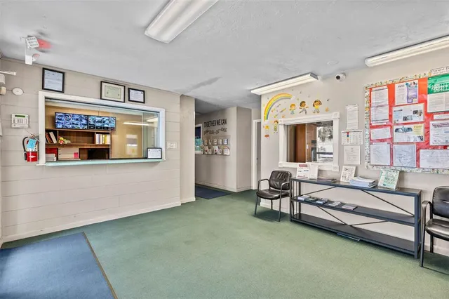 a group of people sitting in a room