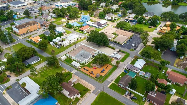 an aerial view of a city