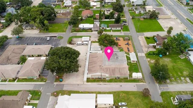 a view of a storage area with racks