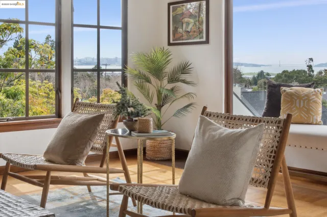 a living room with furniture