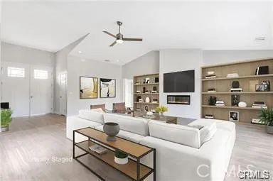 a living room with furniture