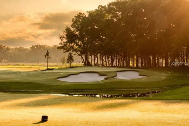 an aerial view of residential houses with outdoor space and swimming pool