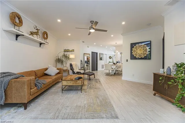 a living room with furniture